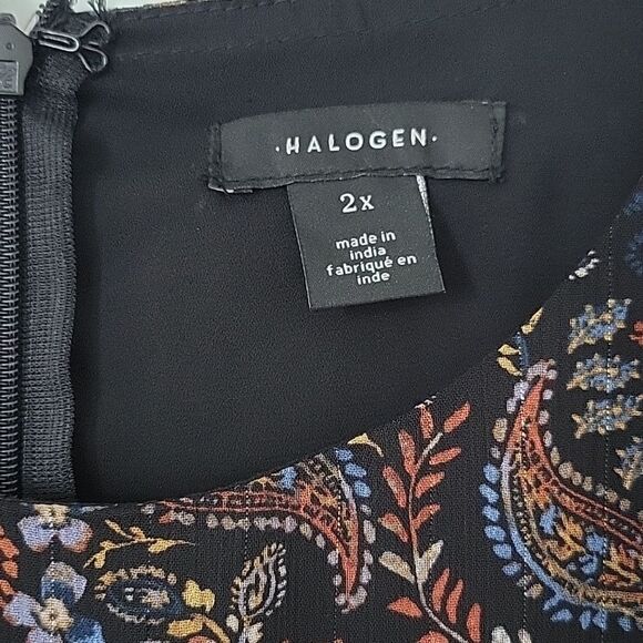 NWOT Halogen Paisley Handkerchief  Hem Long Sleeve Maxi Dress - Picture 8 of 9